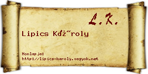 Lipics Károly névjegykártya