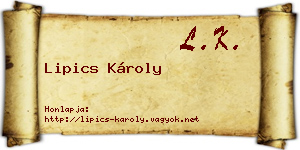 Lipics Károly névjegykártya
