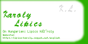 karoly lipics business card